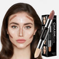 4 Colors Highlighter Double 2-in-1 Head Contour Stick Dark Facial Contour Concealer Highlighter Contour Makeup Stick