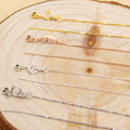 Pure Sterling Silver Box Chain Necklace with Rose Gold Rhodium S925 DIY Jewelry Accessories Crystal Necklaces
