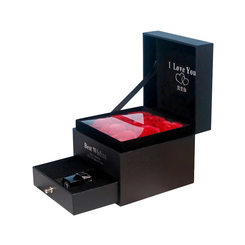 Wholesale Custom Logo Special Luxury Black Cardboard Paper Gift Flower Box Customized Packaging Sweet Box with Flowers