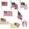 Fashion Jewelry Brooches Rhinestone USA American Flag Pendant Brooch for 4th of July Patriotic Independence Day Accessories