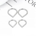 ASTM F136 G23 Titanium Classic Orthodox Fashion Heart-Shaped Geometric Segment Rose Gold Plated Children's Nose Earring