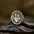 SS8-790R Steel Soldier Stainless Steel Jesus Heart Carved Fashion Jewelry Cross Signet Punk Ring for Men
