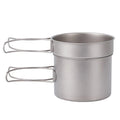 Ultralight Titanium Pot Frying Pan Big Capacity Multipurpose Cookware Set with Folding Handle Outdoor Camping Picnic Tableware