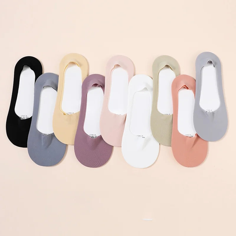 Summer Breathable Low Cut Sweat-Absorbent  Plain Color Invisible No Show Socks for Woman