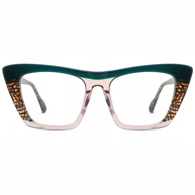 Best Quality Oversize Acetate Optical Eyeglasses Frames for Women with Custom Pattern Prescription & Fashion Use All Face Shapes