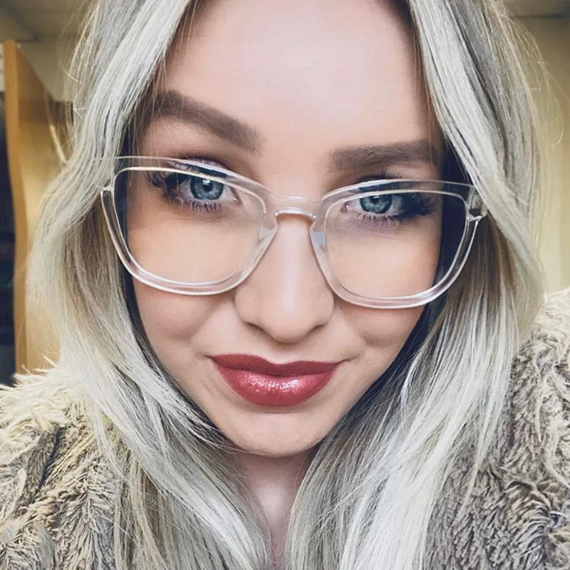 Drop Shipping FREE SAMPLES NatuweCo PC Women's Fashion Optical Frames Square Oversized Big Frame Blue Light Blocking Eyeglasses