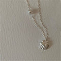 Fashion Jewelry Summer Beach Necklace 925 Sterling Silver Shell Pearl Pendant Necklace Gold Plated Necklaces for Women
