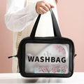 PU Women Travel Storage Bag  Makeup Bag Travel Organizer Bags Waterproof Washbag Transparent Cosmetic Cases