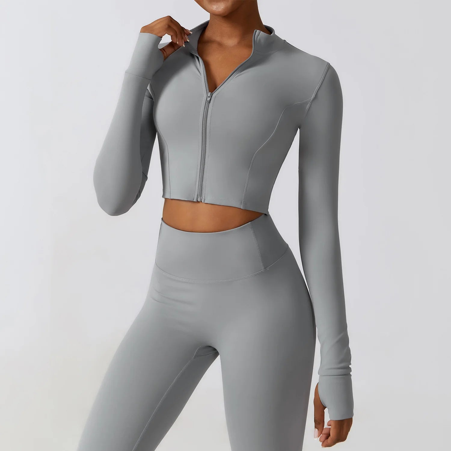 Custom Fitness Girls Gym Long Sleeves Yoga Coat Zipper Sports Tops Workouts Sets Long Sleeves Sports Yoga Tops Jackets