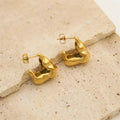 Wholesale Stainless Steel 18k Gold Plated Exaggerated Personalized Earrings Irregular C Shaped Earrings
