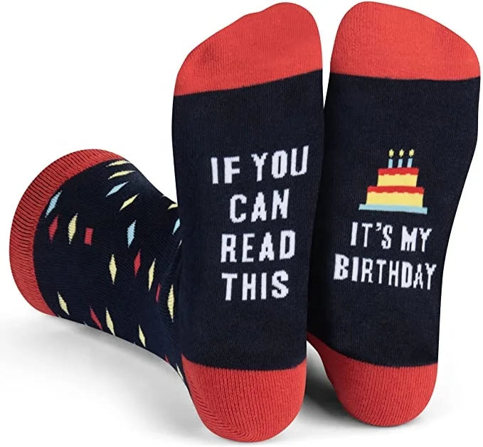 Birthday Gift Cotton Socks if YOU CAN READ THIS IT'S MY BIRTHDAY Colorful Midi Tube Socks for Man Woman
