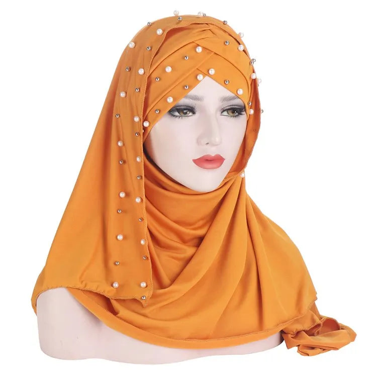 Hot Selling Beads Arab Hijab Latest Muslim Fashion Hijabs for Ladies