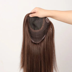 Top Quality Hair Replacement System Hairpiece Capelli Hand Tied Silk Topper Toupee for Human Hair Women Toppers Stock