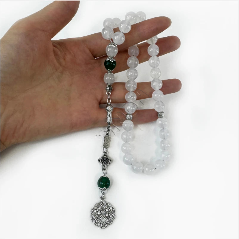 Natural Agate Aqeeq Gold Plated Religious Islamic 10mm 33 Tasbih Beads Muslim Rosary Dhikr Zikr Islamic Gift