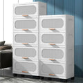 Sesame Flip Cover Plastic Organizer Bin Stackable Design Multifunctional Storage Box Five Layers Storage Cabinet With Wheels