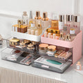 Convenient Multilayer Desktop Makeup Organizer Square Vanity Storage Box Convenient Drawer Type Plastic for Cosmetics Case