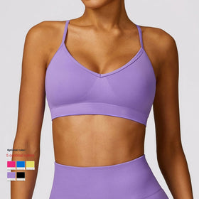 Customized Log Seamless Back Yoga Bra Quick Drying Tight Fitting Sports Bra Wearing Versatile Fitness Clothes for Women
