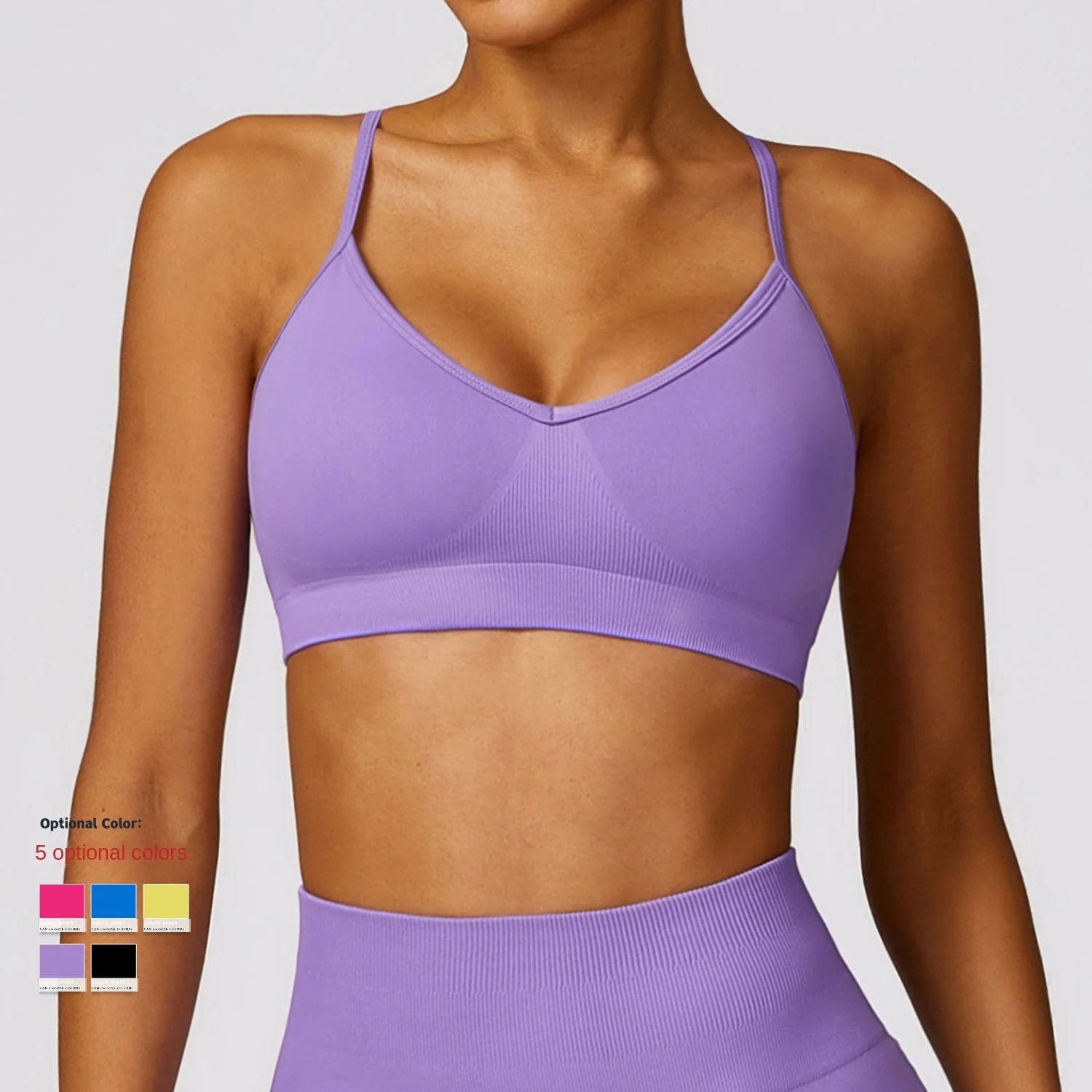 Customized Log Seamless Back Yoga Bra Quick Drying Tight Fitting Sports Bra Wearing Versatile Fitness Clothes for Women