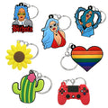 In Stock Cartoon 2D 3D Silicone Soft PVC Keychain Keyring Sport Rubber Key Chains for Sale