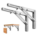 Folding Shelf Brackets - Heavy Duty Stainless Steel Collapsible Shelf Bracket for Bench Table Space Saving DIY Bracket
