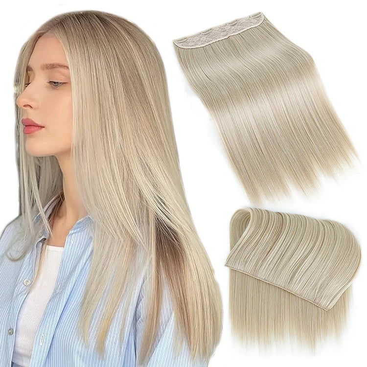 Julianna 22Inch 150g Heat Resistant Wholesale Highlights Synthetic Blonde Thick 1 Piece Clip in Hair Extension