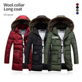 Hooded With Large Fur Collar Puffer Jackets Custom logo Long Black Puffer Jacket Men