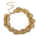 Fashion Retro Temperament Simple Personality Gold Geometric Plastic Cross Chain Necklace Versatile Collarbone Gift Unisex