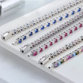 RINNTIN SB137 Fashion Jewelry Pulsera 925 Silver Tennis Bracelet Sapphire Cubic Zircon CZ Diamond Tennis Bracelet for Women Men