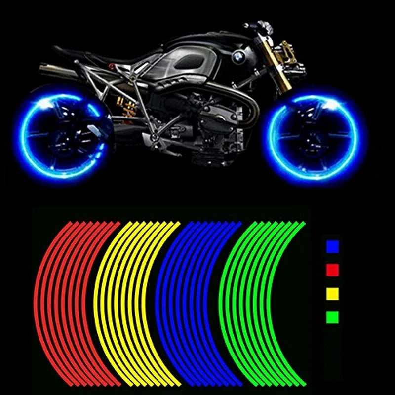 Factory Price Car Tyre Rim Stickers 18 Inches Tire Protection Decoration Automobile Rim Reflective Motorcycle Wheel Stickers