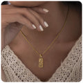 Waterproof Tarnish Free Jewelry 18K Gold Plated Stainless Steel Star Moon Vintage Square Tarot Card Pendant Necklace for Women