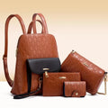 Fashion Pattern Women Handbag Shoulder Ladies Set Backpack Bag Pu Leather Purse and Hand Bags