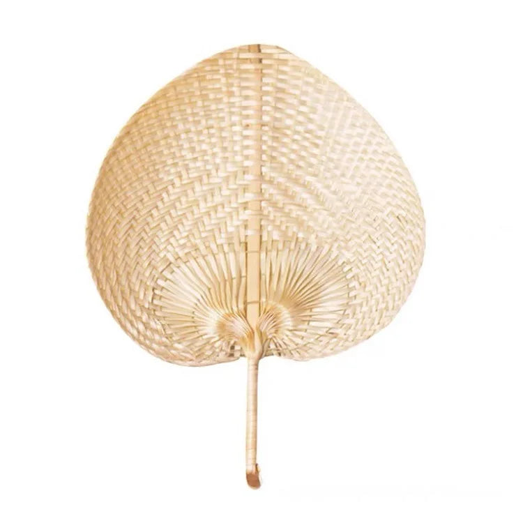 Customize Viet Nam Bamboo Craft Weave Hand Fan Heart Handwoven Personalized Wall Decoration Palm Hand Fans Rattan Raffia Fan