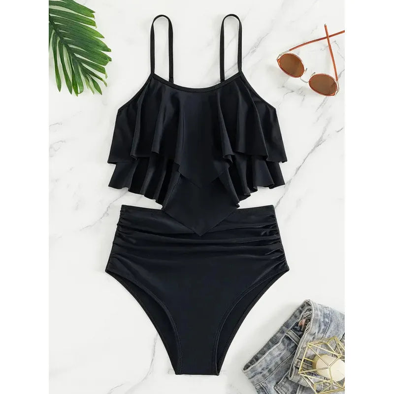 OUTPACE Luxury Floral Print Push up 1 Piece V-Strings Bikini One Size for Women Quick Dry