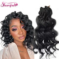 Wholesale 9-inch Short Deep Wave Crochet Hair Synthetic Curly Braiding Hair for Black Women Ocean Wave Style