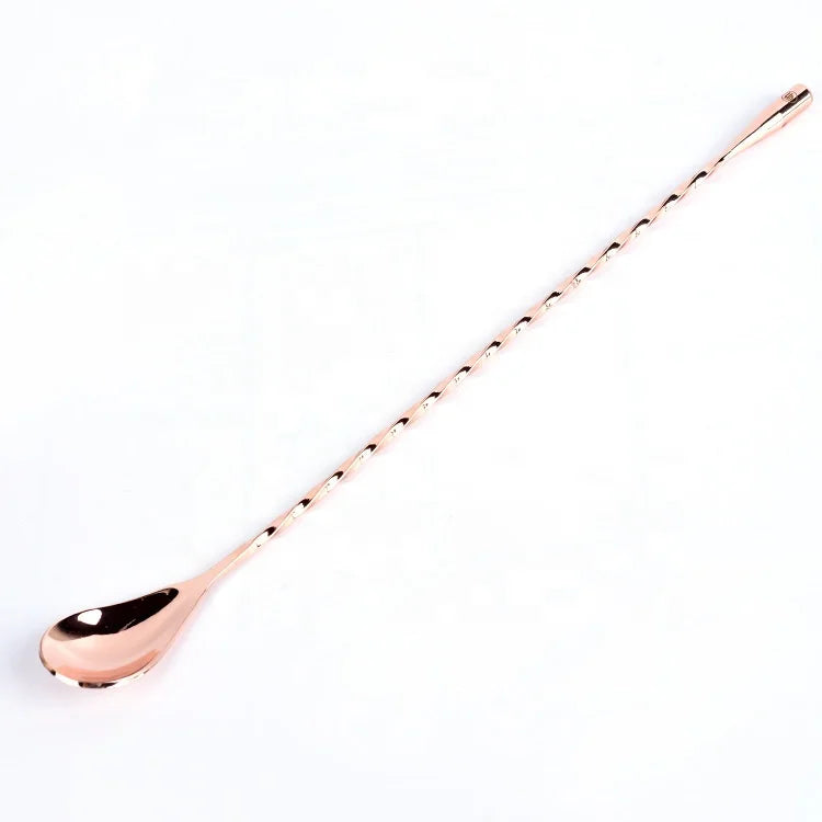 Customized Length Food Safe Traditional Stainless Steel Tear Drop Cocktail Stirrer Spoon Bar Tools 300mm for Mixing