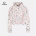 Women's Custom Logo Fashion Cute Colorful Long Sleeve Knitted Pullover Sweater New Design Winter Tops
