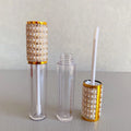 LZ Pack Hot Sale 6ml Metallic Gold Plastic Lip Gloss Bottle Private Label Empty Luxury Lip Gloss Tubes With Wand Brush and Boxes