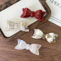 Wholesale 5cm Resin Hair Clip with Stylish Bow Sweet Flat Design for Girls Featuring a Pretty Bow Plush