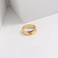 Non Tarnish Stainless Steel 18K Gold Plated Cz North Star Stacking Ring Jewelry for Women