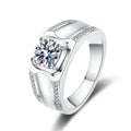 1 Carat Luxury Hip Hop 925 Sterling Silver Sparkling Gemstone Party Moissanite Rings Engagement Ring for Men