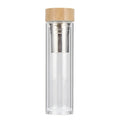 Mothers Day Gifts Private Label Printed with Factory Prices Bamboo Lid Water Bottle Tea Infuser Glass Water Bottle