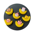 100Pcs Assorted Cartoon Moon Animals Flatback Resin Cabochons Lovely Bear Rabbit Chick Pig Embellishments for Scrapbooking Decor