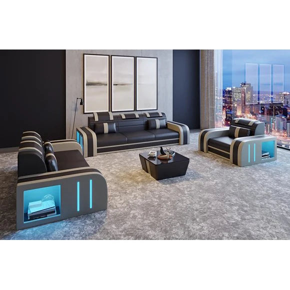 Modern Leather Fabric Modern Leather Sofa Bed with Recliners Set Leather Velvet China Indian Style Italian Living Room Furniture