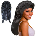 Hotsale Many Colors Single Layer Long Hair Bonnet Satin Long Bonnet With Tie Shower Cap