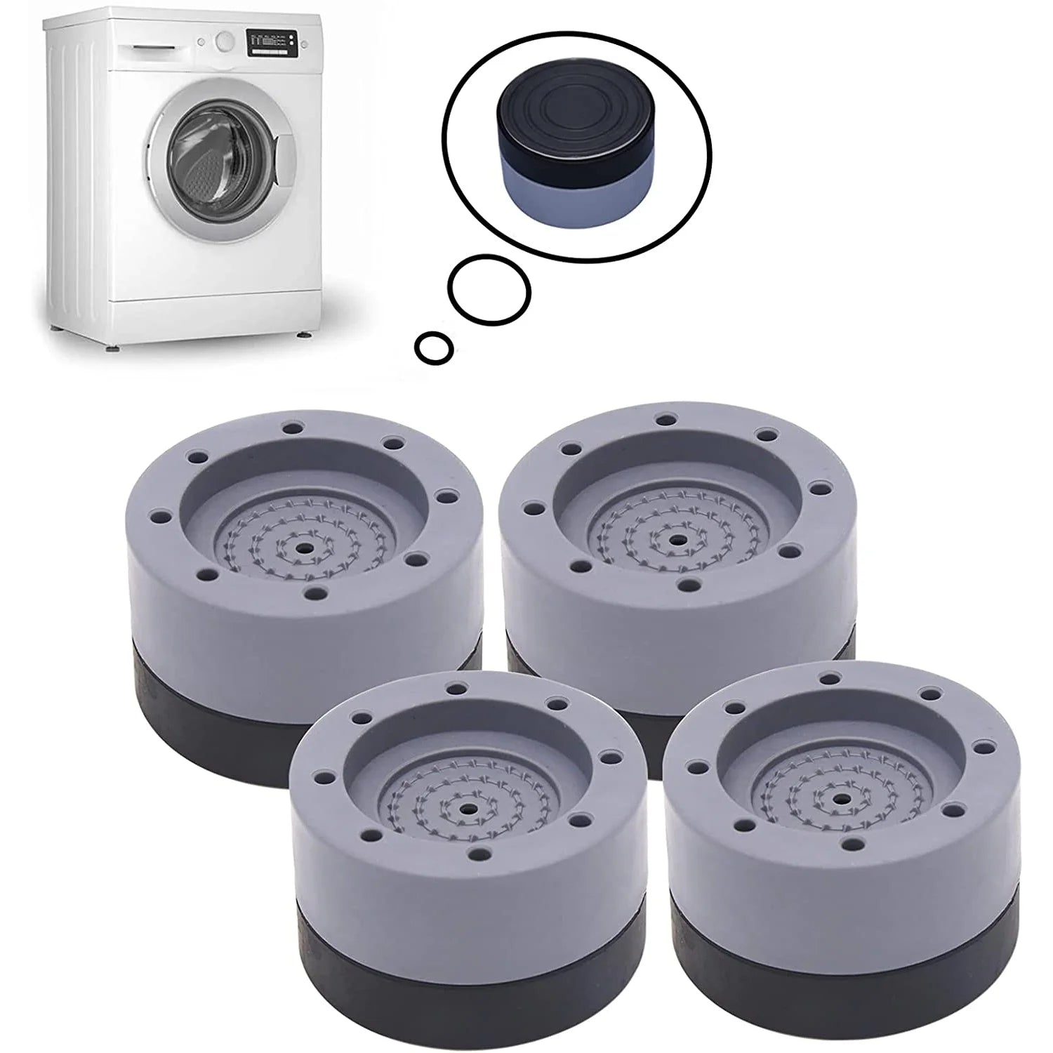 Washing Machine Shockproof and Noise Reducing Rubber Mat Universal Bathroom Anti-Vibration Feet Pads