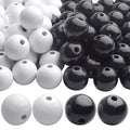 100Pcs 16mm White and Blackwood  Beads with 4mm Hole for Jewelry/ Garlands Making Home Decoration