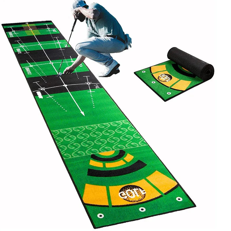 HAPTON HET1595 Custom Design Pattern Indoor/Outdoor Mini Golf Practice Training Aid Golf Putting Green Mat Nylon TPR Backing