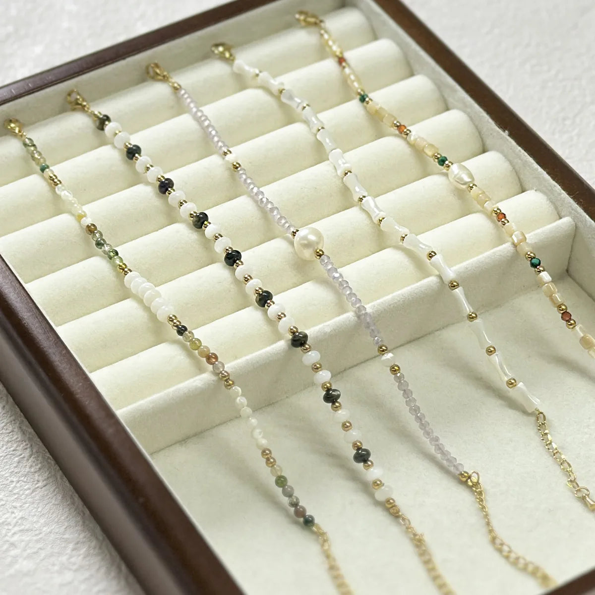 Fresh Water Pearl Colorful Natural Stone Bracelet Stainless Steel Lobster Buckle Elastic Rope Crystal Bracelet for Women