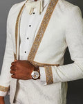 New Fashion Extravagant Men Suit Party Tuxedos Jacquard Retro Jacket Pants Design 2 Pieces Prom Wedding Masculino Groom Blazer