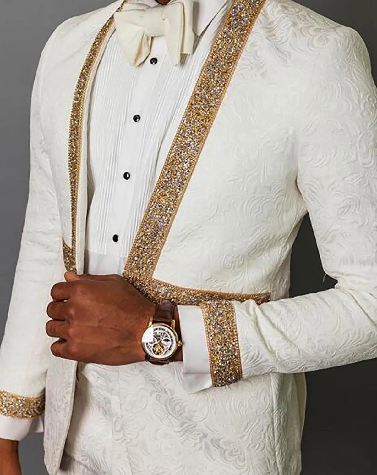 New Fashion Extravagant Men Suit Party Tuxedos Jacquard Retro Jacket Pants Design 2 Pieces Prom Wedding Masculino Groom Blazer